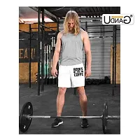 UDNAG Unisex Regular fit 'Books | Books and Coffe 2' Polyester Shorts [Size S/28In to XL/40In] White-thumb1