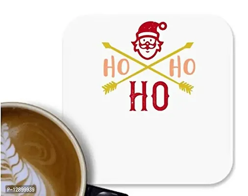 UDNAG MDF Tea Coffee Coaster 'Christmas | ho ho ho 2' for Office Home [90 x 90mm]