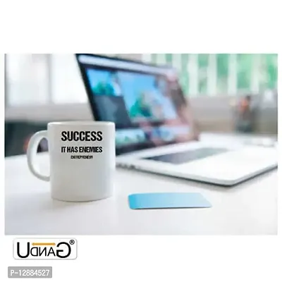 UDNAG White Ceramic Coffee / Tea Mug 'Entrepreneur | Succes it has Enemies Entrepreneur' Perfect for Gifting [350ml]-thumb2