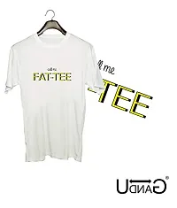 UDNAG Unisex Round Neck Graphic 'Call Me Fatee' Polyester T-Shirt (White, XX-Large)-thumb1