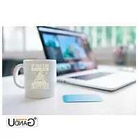 UDNAG White Ceramic Coffee / Tea Mug 'Motor Cycle | If You can Still Hear Your Fears, Shift a Gear 2' Perfect for Gifting [330ml]-thumb1