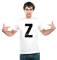 UDNAG Unisex Round Neck Graphic 'Alphabet | Z' Polyester T-Shirt White [Size 2YrsOld/22in to 7XL/56in]-thumb2