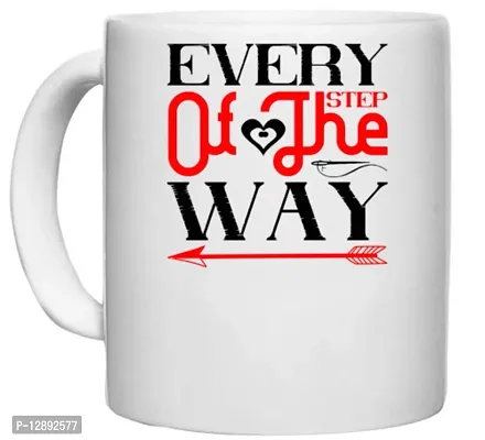 UDNAG White Ceramic Coffee / Tea Mug 'Couple | Every Step of The Way' Perfect for Gifting [330ml]-thumb0