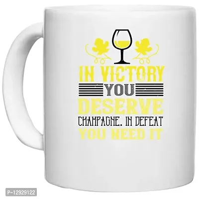 UDNAG White Ceramic Coffee / Tea Mug 'Wine | in Victory You Deserve' Perfect for Gifting [330ml]