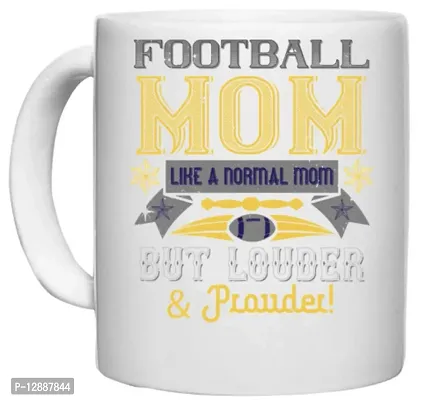 UDNAG White Ceramic Coffee / Tea Mug 'Mother | Football mom Like a Normal mom' Perfect for Gifting [330ml]-thumb0