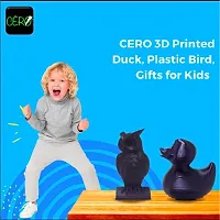 CERO 3D Printed Owl, Plastic Bird, Gifts for Kids, 3 to 12 Year Old Boy | Girls (Black PLA Plastic)-thumb2