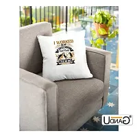 UDNAG White Polyester 'Soccer | I Worked on My Weaknesses and Made Them My Strengths' Pillow Cover [16 Inch X 16 Inch]-thumb2