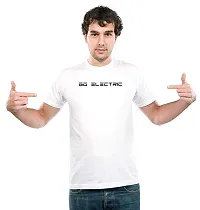 UDNAG Unisex Round Neck Graphic 'Engineer | Go Electric' Polyester T-Shirt White [Size 2YrsOld/22in to 7XL/56in]-thumb2