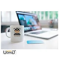 UDNAG White Ceramic Coffee / Tea Mug 'Chocolate | The Chocolate Mustache was Cute, but it didn?t go with his Blonde Head' Perfect for Gifting [330ml]-thumb1