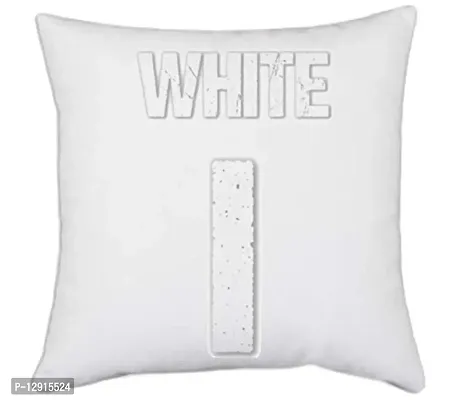 UDNAG White Polyester 'Navratri | White' Pillow Cover [16 Inch X 16 Inch]