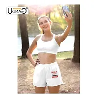 UDNAG Unisex Regular fit 'Airforce | The King of Warrior' Polyester Shorts [Size S/28In to XL/40In] White-thumb2