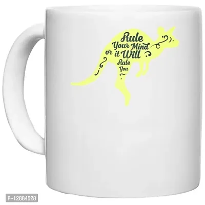 UDNAG White Ceramic Coffee / Tea Mug 'Rule | Rule Your Mind or it Will Rule You' Perfect for Gifting [350ml]-thumb0