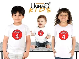 UDNAG Unisex Round Neck Graphic 'Thing | Thing 4' Polyester T-Shirt White [Size 2YrsOld/22in to 7XL/56in]-thumb4