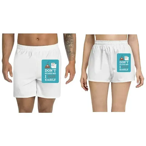 UDNAG Unisex Regular fit 'Don't Scare me I Poop Easily' Shorts [Size S/28In to XL/40In]