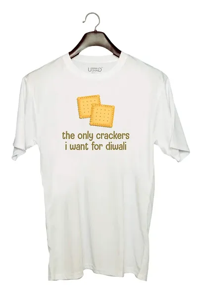 UDNAG Unisex Round Neck Graphic Only The Crackers i Want for Diwali T-Shirt [Size 2YrsOld/22in to 7XL/56in]