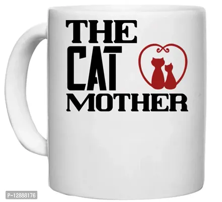 UDNAG White Ceramic Coffee / Tea Mug 'Cat Mother | The cat Mother' Perfect for Gifting [330ml]