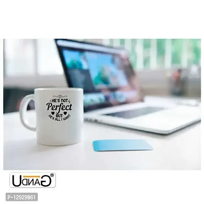 UDNAG White Ceramic Coffee / Tea Mug 'Couple | He?s not Perfect but he?s All I Want' Perfect for Gifting [330ml]-thumb2