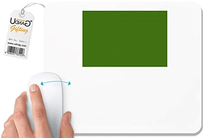 UDNAG White Mousepad '| Green Background' for Computer / PC / Laptop [230 x 200 x 5mm]