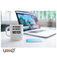 UDNAG White Ceramic Coffee / Tea Mug 'Rakshabandhan | My Brother Has The Best Sister' Perfect for Gifting [350ml]-thumb1