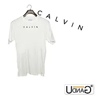 UDNAG Unisex Round Neck Graphic 'Unit | Calvin' Polyester T-Shirt White [Size 2YrsOld/22in to 7XL/56in]-thumb1