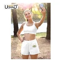 UDNAG Unisex Regular fit 'Grand Parents | A Grandparent is Old on The Outside but Young on The Inside' Polyester Shorts [Size S/28In to XL/40In] White-thumb2