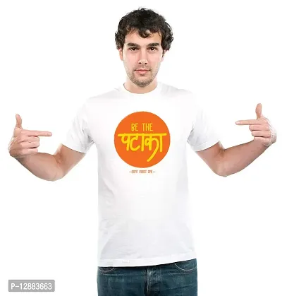 UDNAG Unisex Round Neck Graphic Diwali | Crackers | Be The Pataka Polyester T-Shirt White [Size 2YrsOld/22in to 7XL/56in]-thumb3