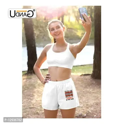 UDNAG Unisex Regular fit 'Surfing | 01.The only one whom can Whisper to You The Ways of The surf, is The Wind' Polyester Shorts [Size S/28In to XL/40In] White-thumb3