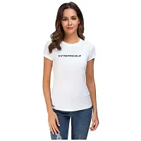 UDNAG Unisex Round Neck Graphic 'Enterpreneur' Polyester T-Shirt White [Size 2YrsOld/22in to 7XL/56in]-thumb3