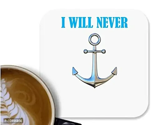 UDNAG MDF Tea Coffee Coaster 'Couple | I Will Never' for Office Home [90 x 90mm]