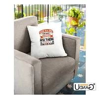 UDNAG White Polyester 'Sleeping | There is a time for Many Words, and There is Also a time for Sleep 02' Pillow Cover [16 Inch X 16 Inch]-thumb2