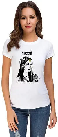 Vimanika Comics Unisex Round Neck Graphic 'Navratri | Durga Ma' Polyester T-Shirt (White, XX-Large)-thumb3