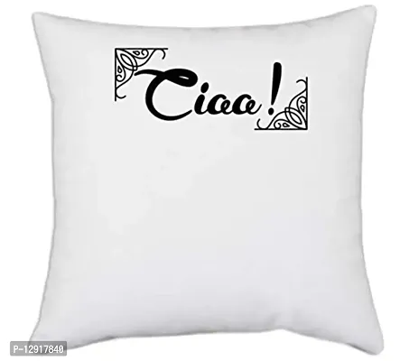 UDNAG White Polyester '| ciaa' Pillow Cover [16 Inch X 16 Inch]-thumb0