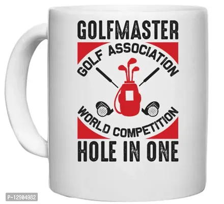 UDNAG White Ceramic Coffee / Tea Mug 'Golf | Golfmaster' Perfect for Gifting [330ml]