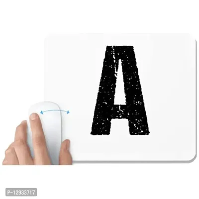 UDNAG White Mousepad 'Alphabet | A' for Computer / PC / Laptop [230 x 200 x 5mm]-thumb0