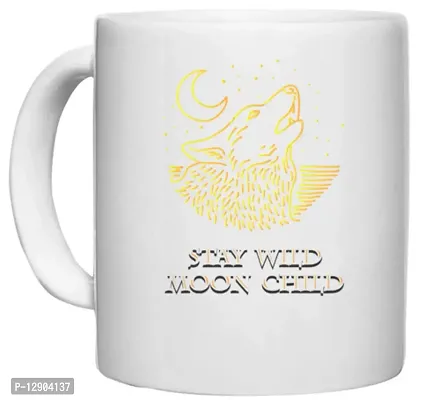 UDNAG White Ceramic Coffee / Tea Mug 'Wild | Stay Wild Moon Child' Perfect for Gifting [330ml]