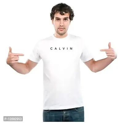 UDNAG Unisex Round Neck Graphic 'Unit | Calvin' Polyester T-Shirt White [Size 2YrsOld/22in to 7XL/56in]-thumb3