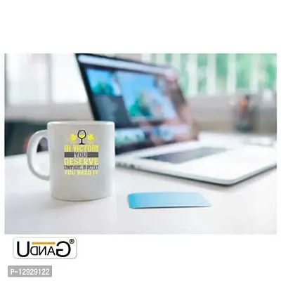 UDNAG White Ceramic Coffee / Tea Mug 'Wine | in Victory You Deserve' Perfect for Gifting [330ml]-thumb2