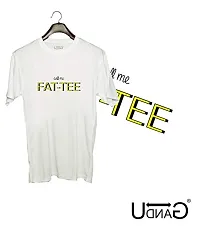 UDNAG Unisex Round Neck Graphic Fat | tee | Call Me Fat-tee Polyester T-Shirt White [Size 2YrsOld/22in to 7XL/56in]-thumb1