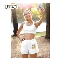 UDNAG Unisex Regular fit 'Racing | Auto' Polyester Shorts [Size S/28In to XL/40In] White-thumb2