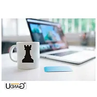 UDNAG White Ceramic Coffee / Tea Mug 'Chess | Chess Pieces 5' Perfect for Gifting [330ml]-thumb1