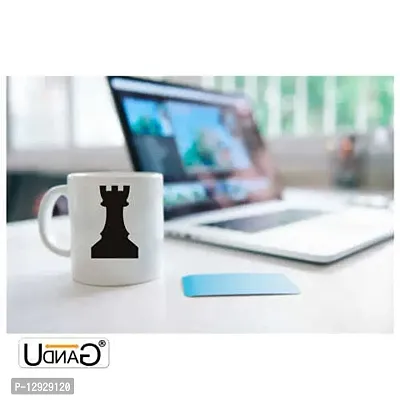 UDNAG White Ceramic Coffee / Tea Mug 'Chess | Chess Pieces 5' Perfect for Gifting [330ml]-thumb2