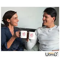 UDNAG White Ceramic Coffee / Tea Mug 'Love Dragon and Error' Perfect for Gifting [350ml]-thumb2