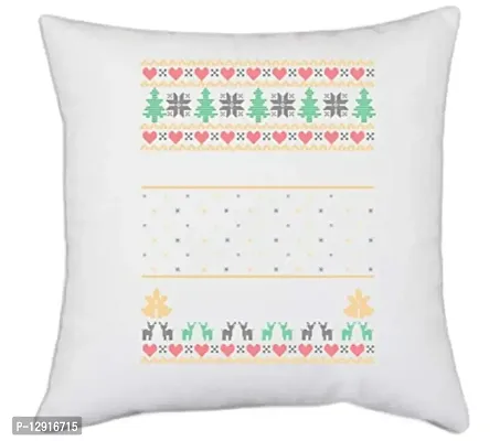 UDNAG White Polyester 'Illustration | Template 43' Pillow Cover [16 Inch X 16 Inch]-thumb0