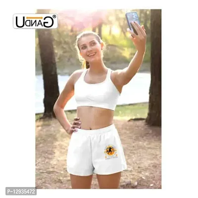 UDNAG Unisex Regular fit 'Tennis | I Want My Tennis to Speak for Everything' Polyester Shorts [Size S/28In to XL/40In] White-thumb3