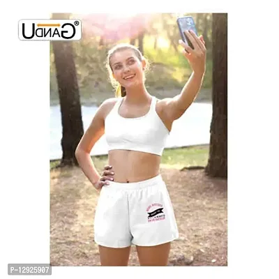 UDNAG Unisex Regular fit 'Sister | Being Sisters Means You Always Have Backup 2 Design (2)' Polyester Shorts [Size S/28In to XL/40In] White-thumb3