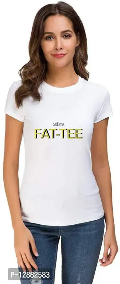 UDNAG Unisex Round Neck Graphic 'Call Me Fatee' Polyester T-Shirt (White, XX-Large)-thumb4