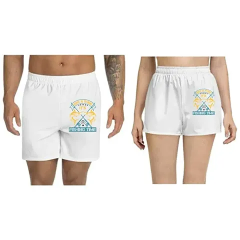 UDNAG Unisex Regular fit 'Fishing | Rise & Shine it?s Fishing time' Shorts [Size S/28In to XL/40In]