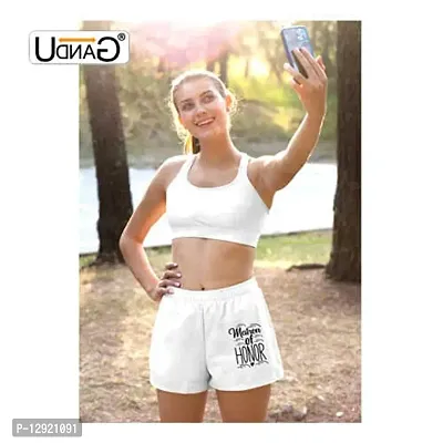 UDNAG Unisex Regular fit 'Honour | Mother of Honour' Polyester Shorts [Size S/28In to XL/40In] White-thumb3