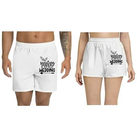 UDNAG Unisex Regular fit 'Wedding | Sweating for The weddingg' Shorts [Size S/28In to XL/40In]