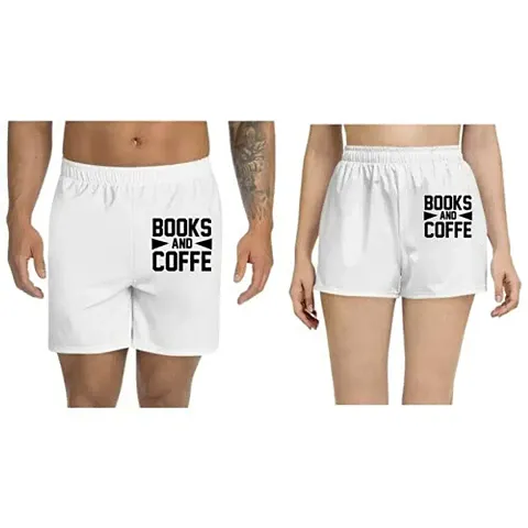 UDNAG Unisex Regular fit 'Books | Books and 2' Shorts [Size S/28In to XL/40In]